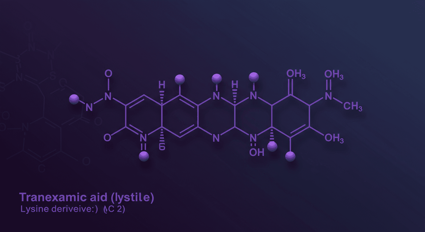트라넥삼산 분자 구조와 성분 개요 인포그래픽