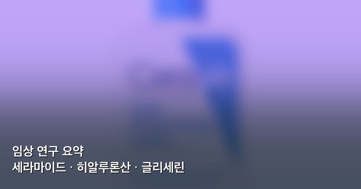 세라마이드 히알루론산 글리세린 임상 연구 요약 인포그래픽