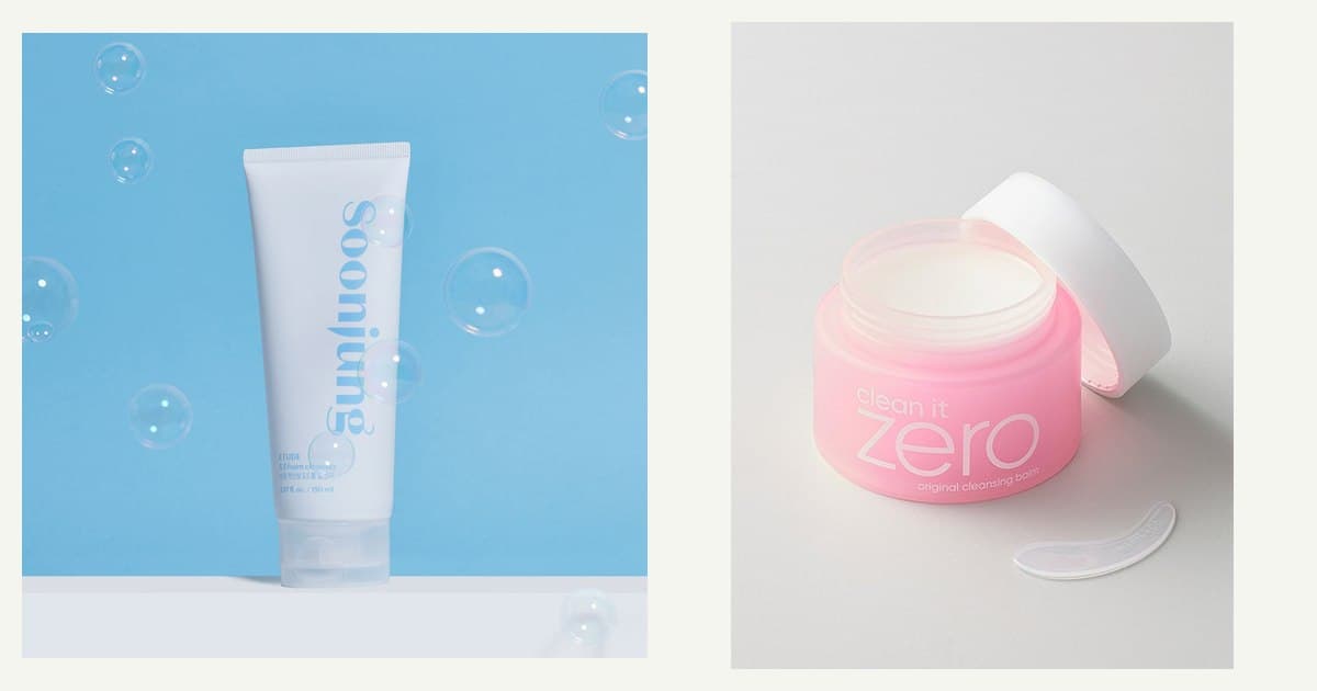 에뛰드 순정 폼 클렌저와 바닐라코 클린잇제로 밤 클렌저 나란히 배치 이미지