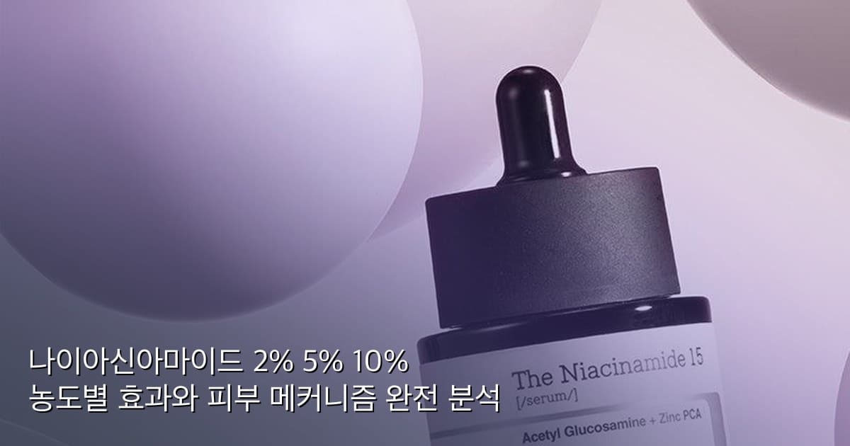 나이아신아마이드 2% 5% 10% 농도별 효과와 피부 메커니즘 완전 분석
