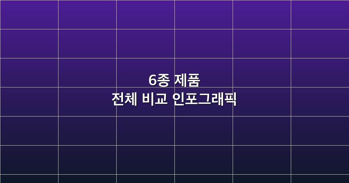 6종 제품 전체 비교 인포그래픽