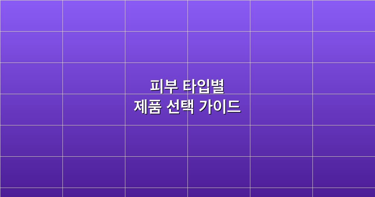 피부 타입 및 관심사별 제품 선택 가이드 다이어그램